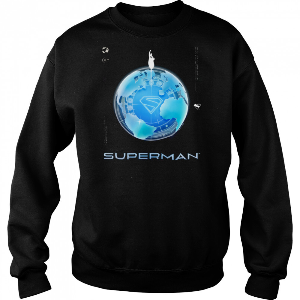 Superman (2025) Blue Chrome Flying Silhouette Logo shirt Sweatshirt