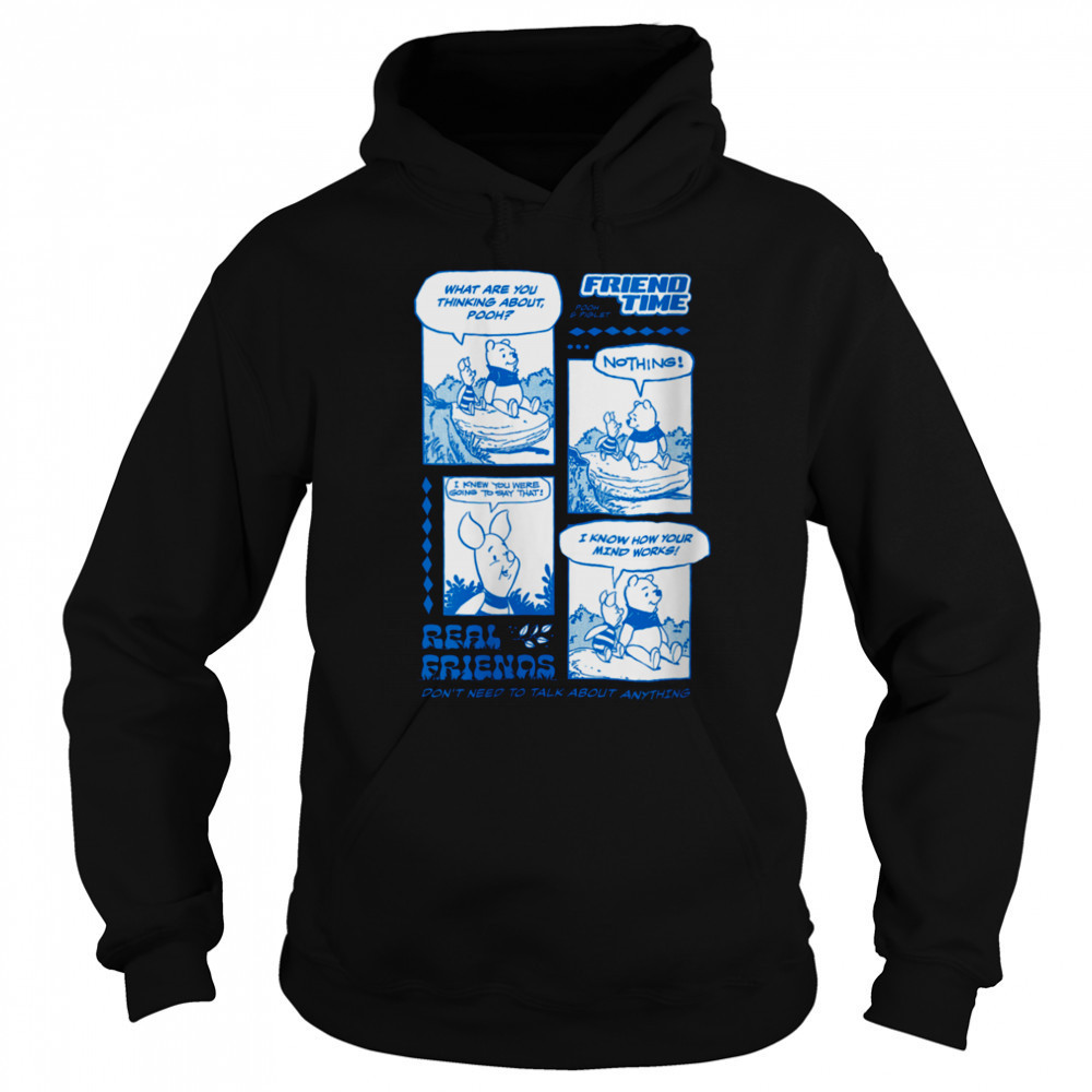 Womens Disney Winnie the Pooh Real Friends Talk About Nothing Retro Shirt Hoodie