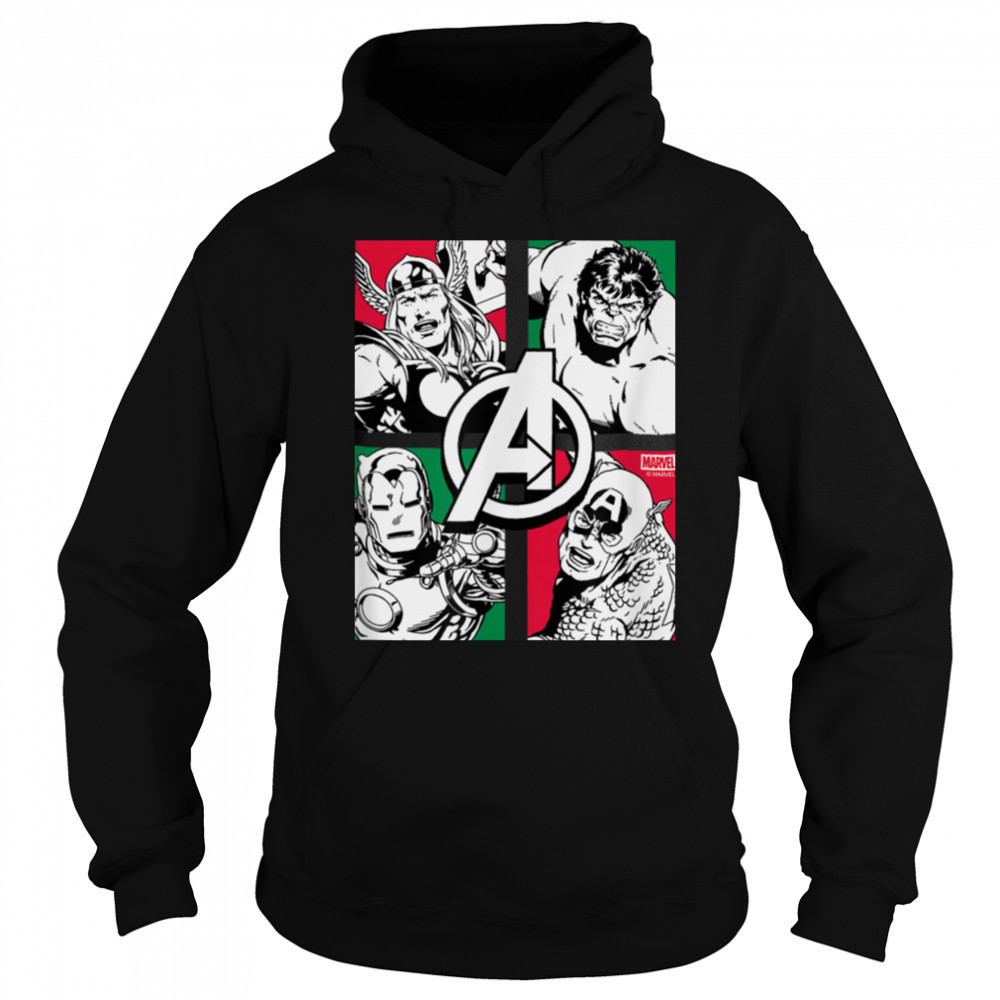 The Avengers Christmas Grid Shirt Hoodie