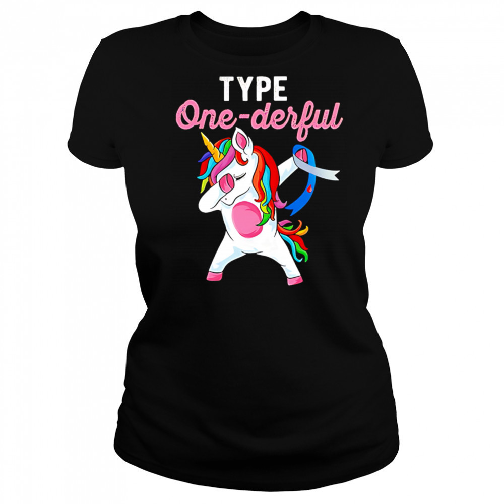 Type Onederful Dabbing Unicorn Diabetes Awareness shirt Women's T-shirt