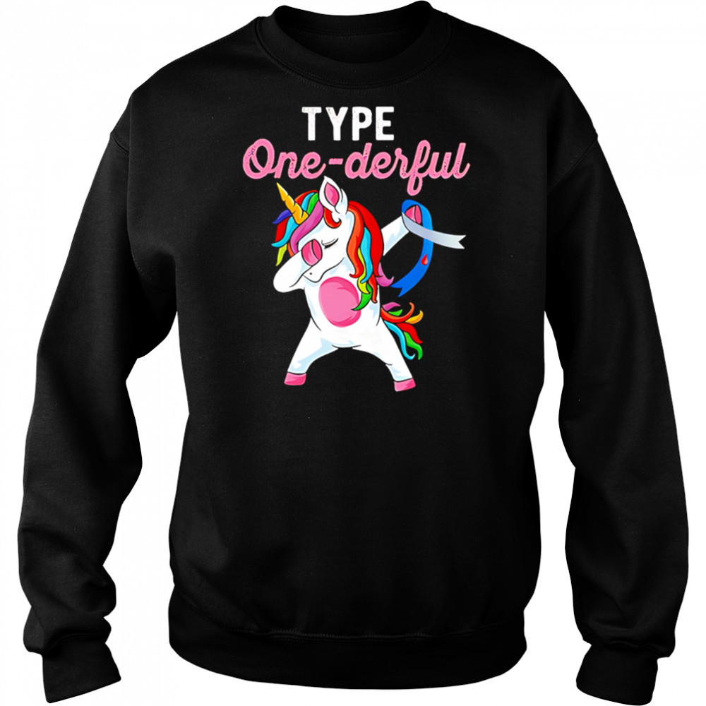 Type Onederful Dabbing Unicorn Diabetes Awareness shirt Sweatshirt