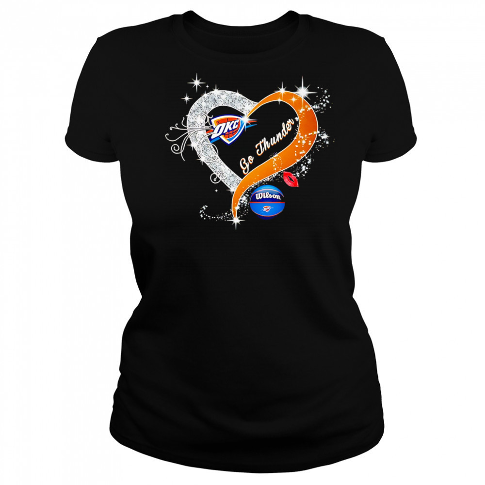 Oklahoma City Thunder Go Thunder heart shirt Women's T-shirt