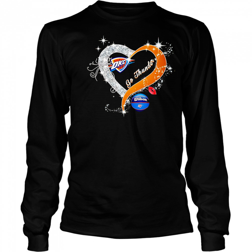 Oklahoma City Thunder Go Thunder heart shirt Long Sleeved