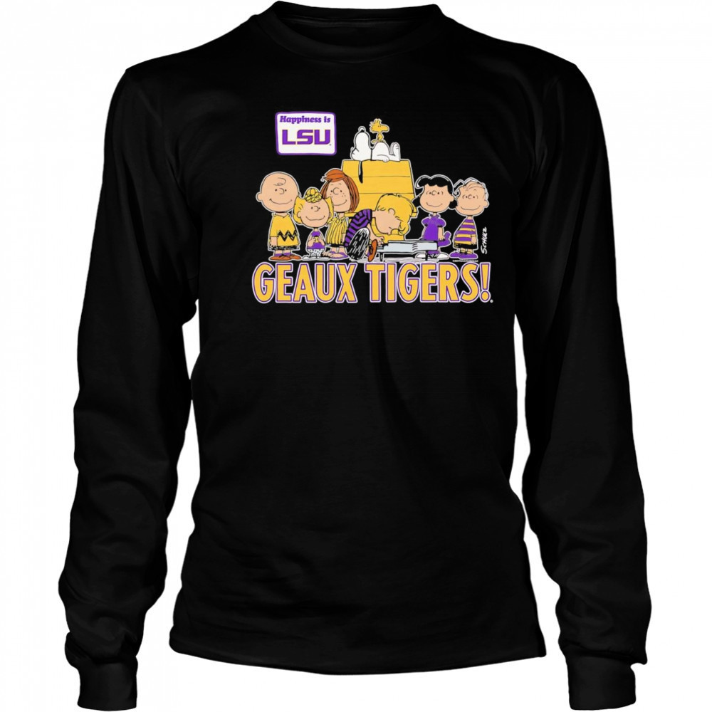 Peanuts happiness is LSU Geaux Tigers shirt Long Sleeved