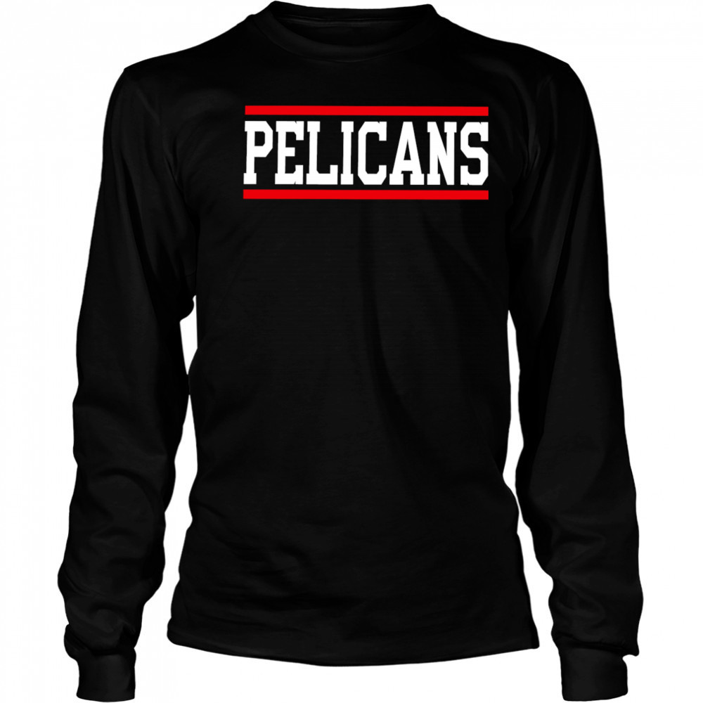 Pelicans horizontal lines shirt Long Sleeved