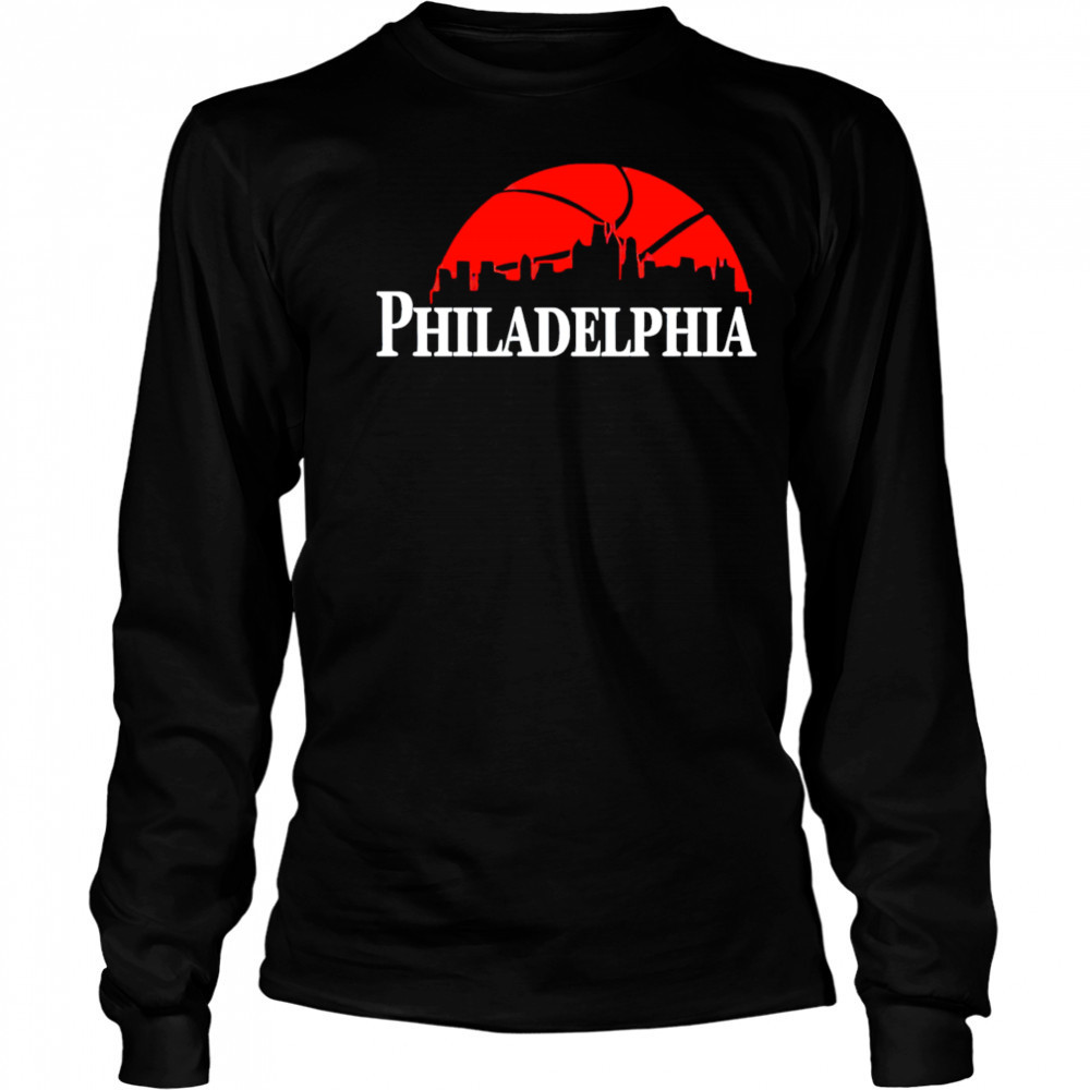 Philadelphia 76ers Cityscape Skyline style 2025 shirt Long Sleeved