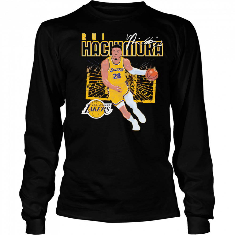 Rui Hachimura Los Angeles Lakers Shattered shirt Long Sleeved