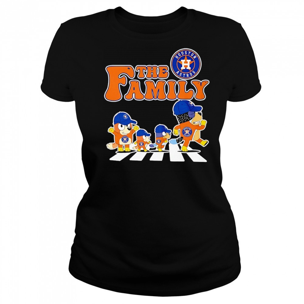 The Family Bluey vs Houston Astros MLB Baseball Abbey Road shirt Women's T-shirt