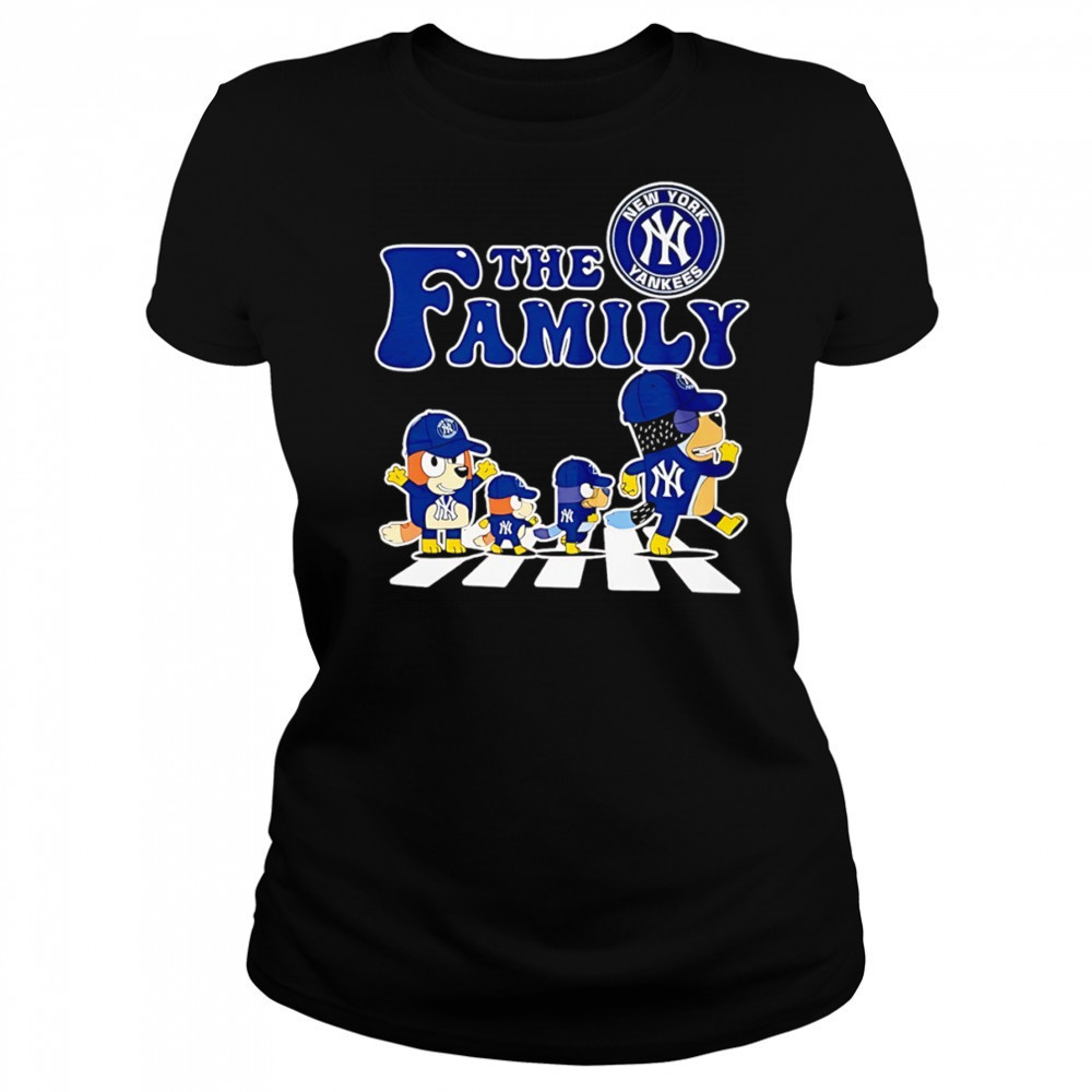 The Family Bluey vs New York Yankees MLB Baseball Abbey Road shirt Women's T-shirt