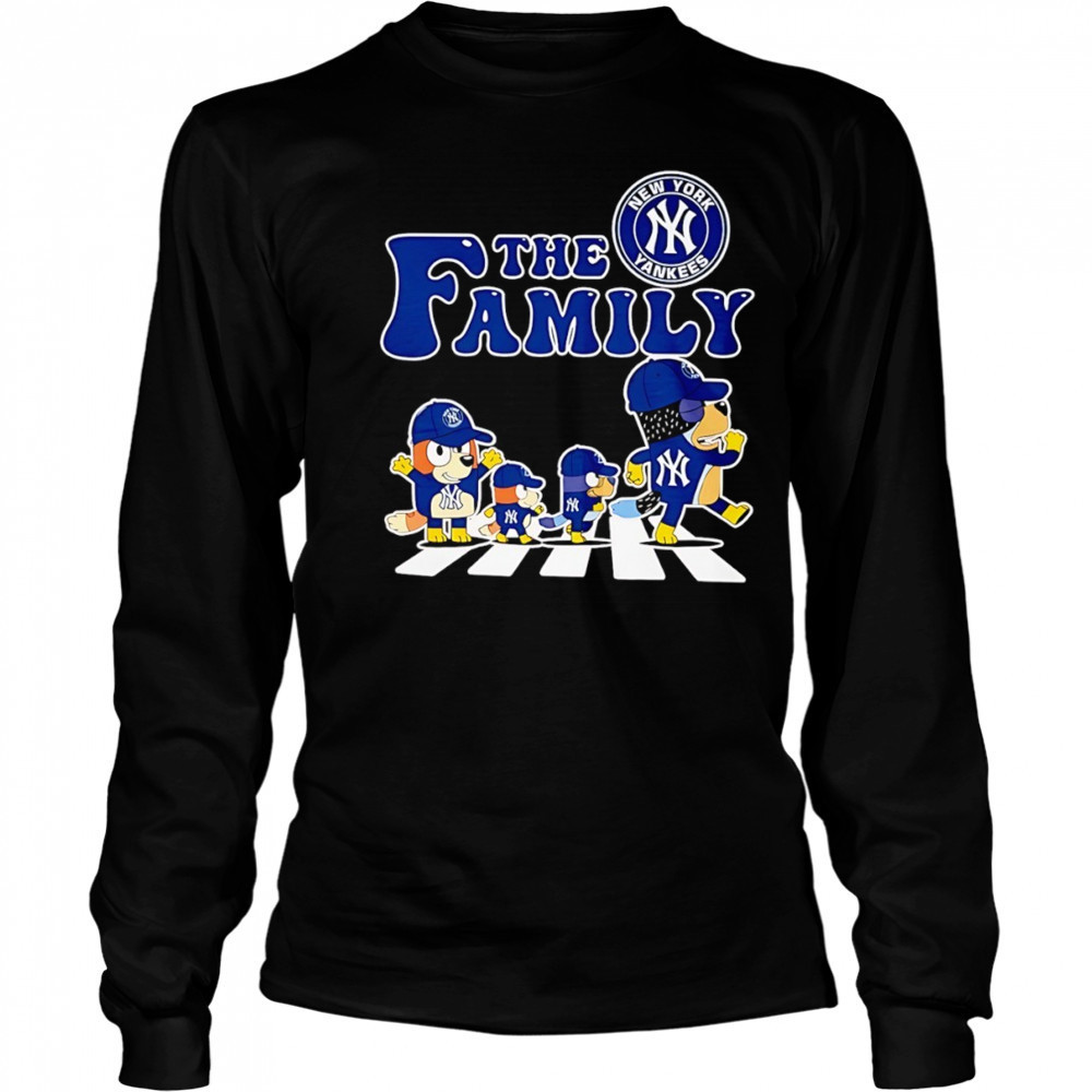 The Family Bluey vs New York Yankees MLB Baseball Abbey Road shirt Long Sleeved