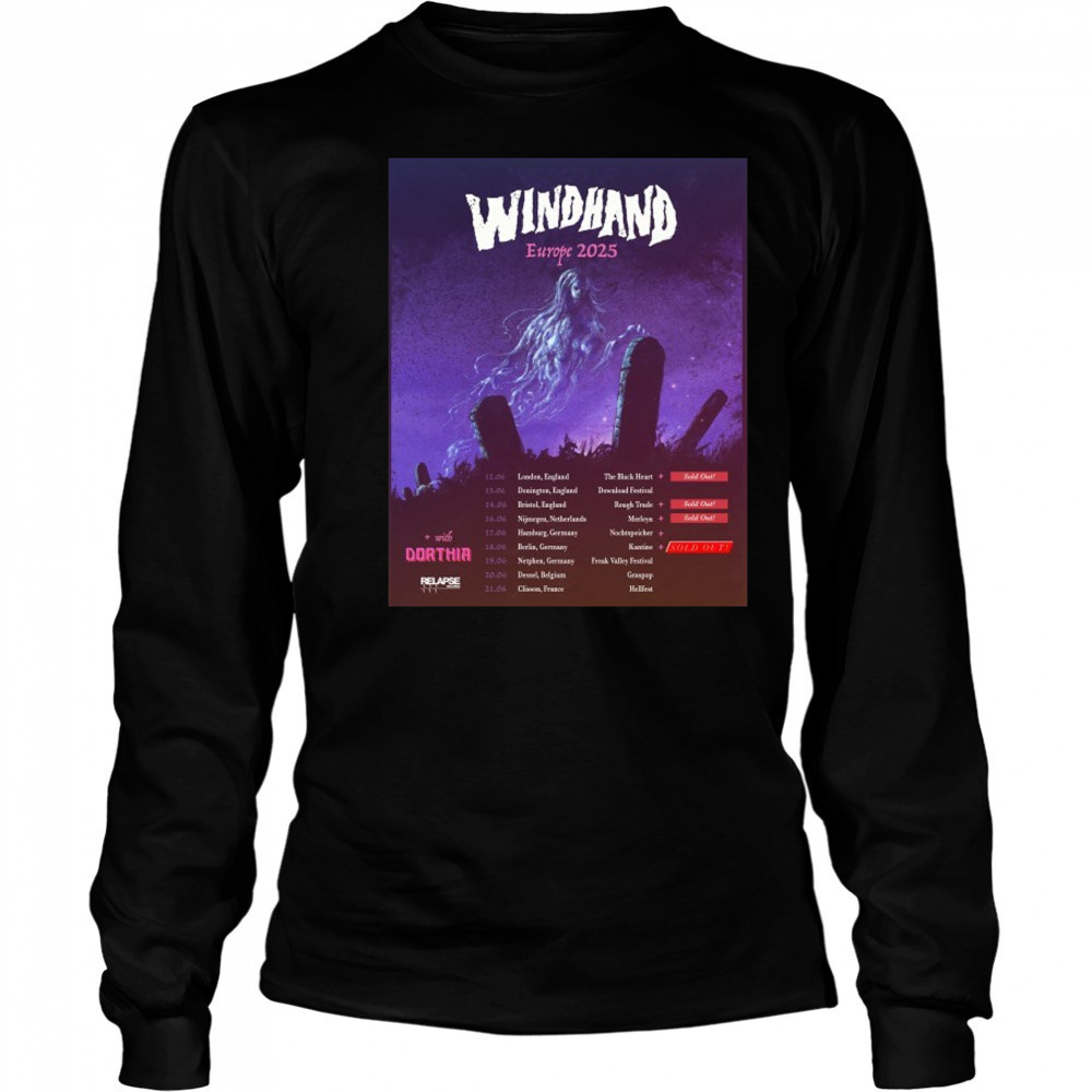 Windhand Europe 2025 Tour Dates T-shirt Long Sleeved