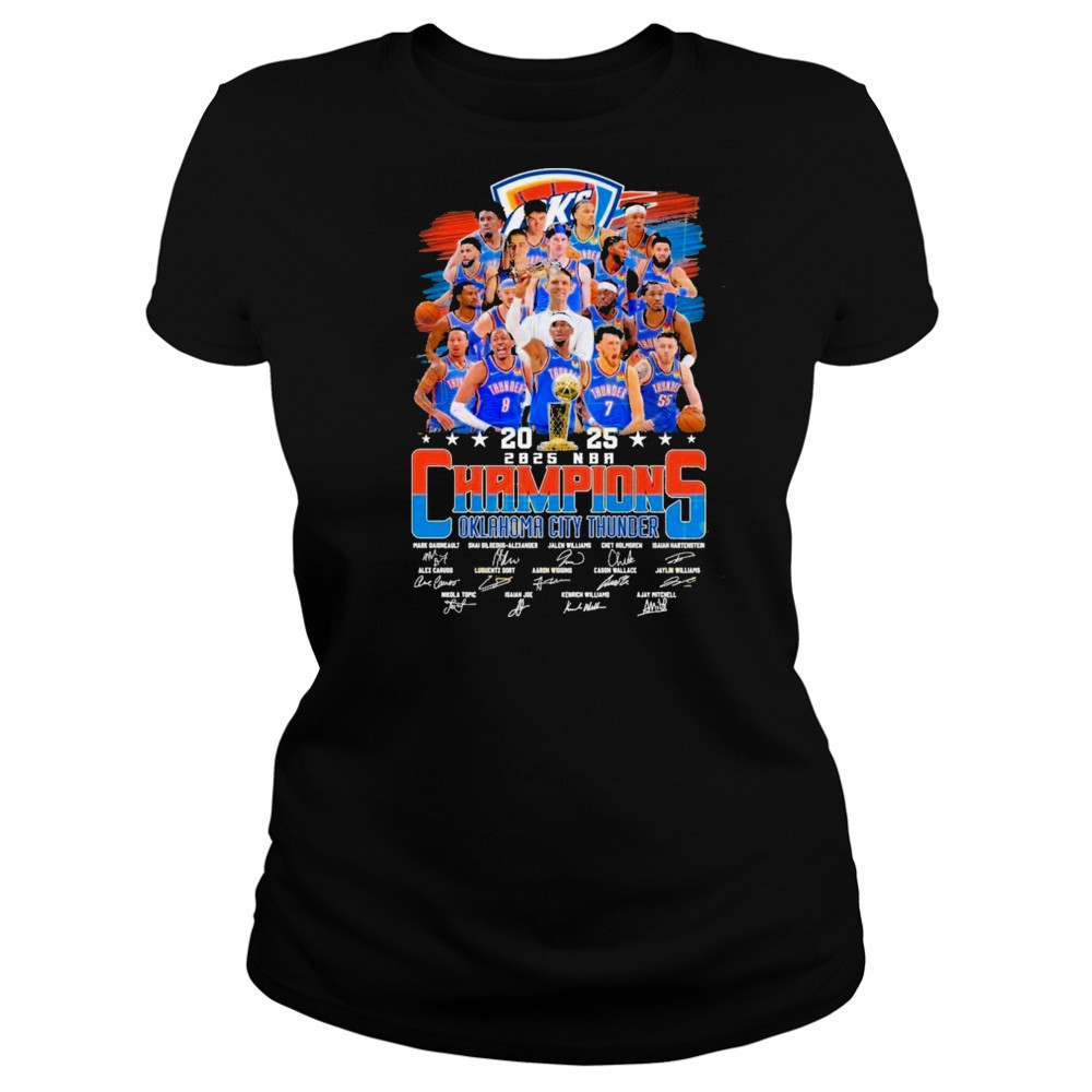 2025 NBA Finals Champions Oklahoma City Thunder Signature Unisex T-Shirt Women's T-shirt