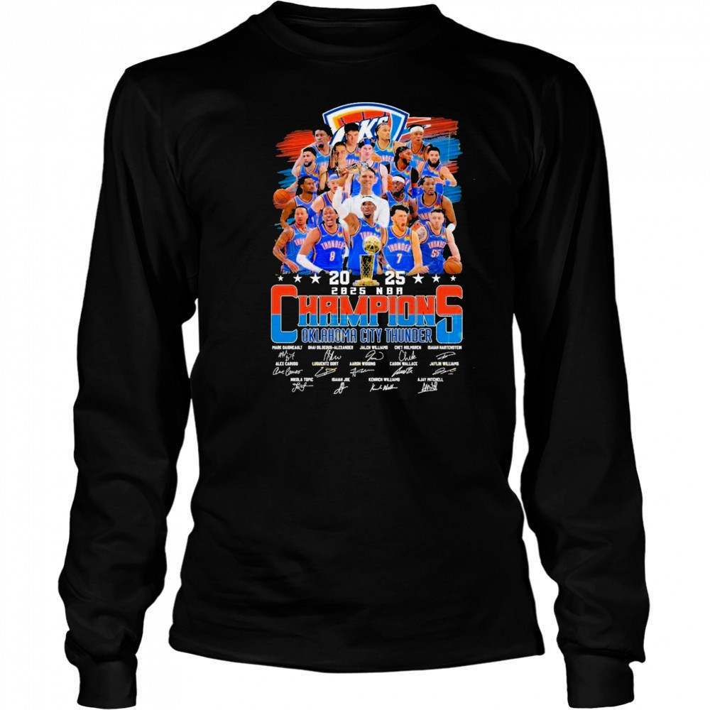 2025 NBA Finals Champions Oklahoma City Thunder Signature Unisex T-Shirt Long Sleeved