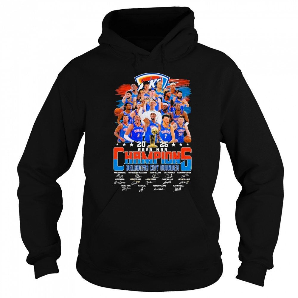 2025 NBA Finals Champions Oklahoma City Thunder Signature Unisex T-Shirt Hoodie