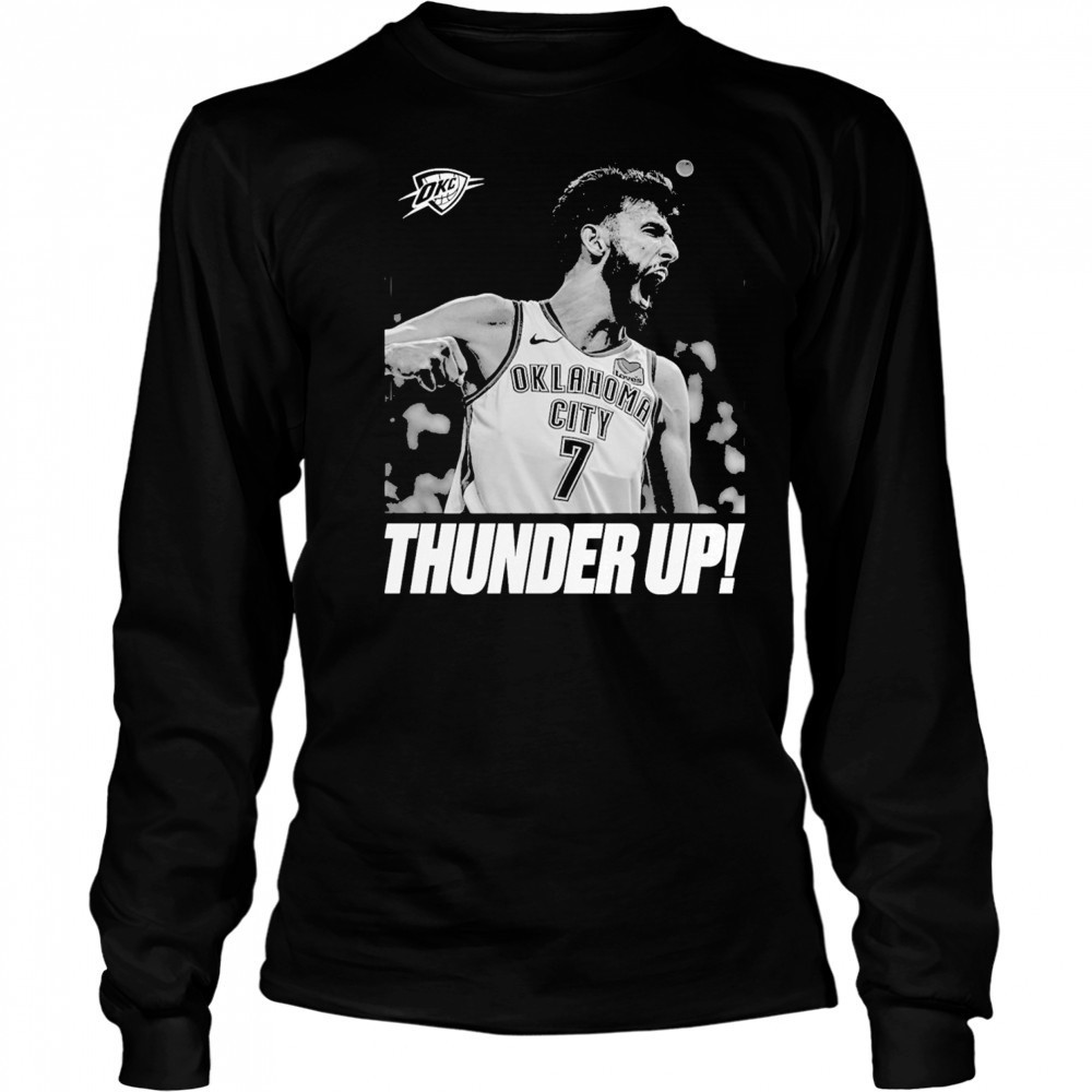 Chet Holmgren Oklahoma City Thunder Unisex 2025 NBA Finals Champions Celebration T-Shirt Long Sleeved