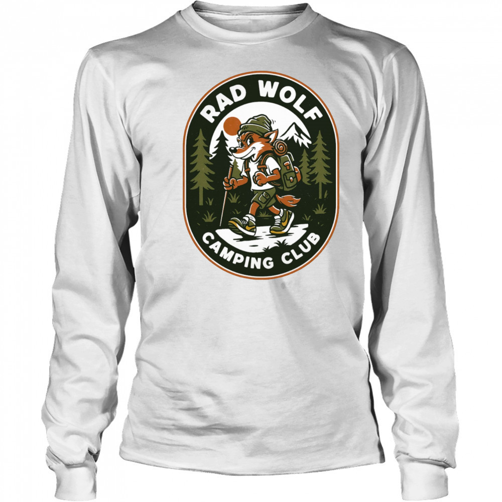 Rad Wolf Camping Club logo shirt Long Sleeved