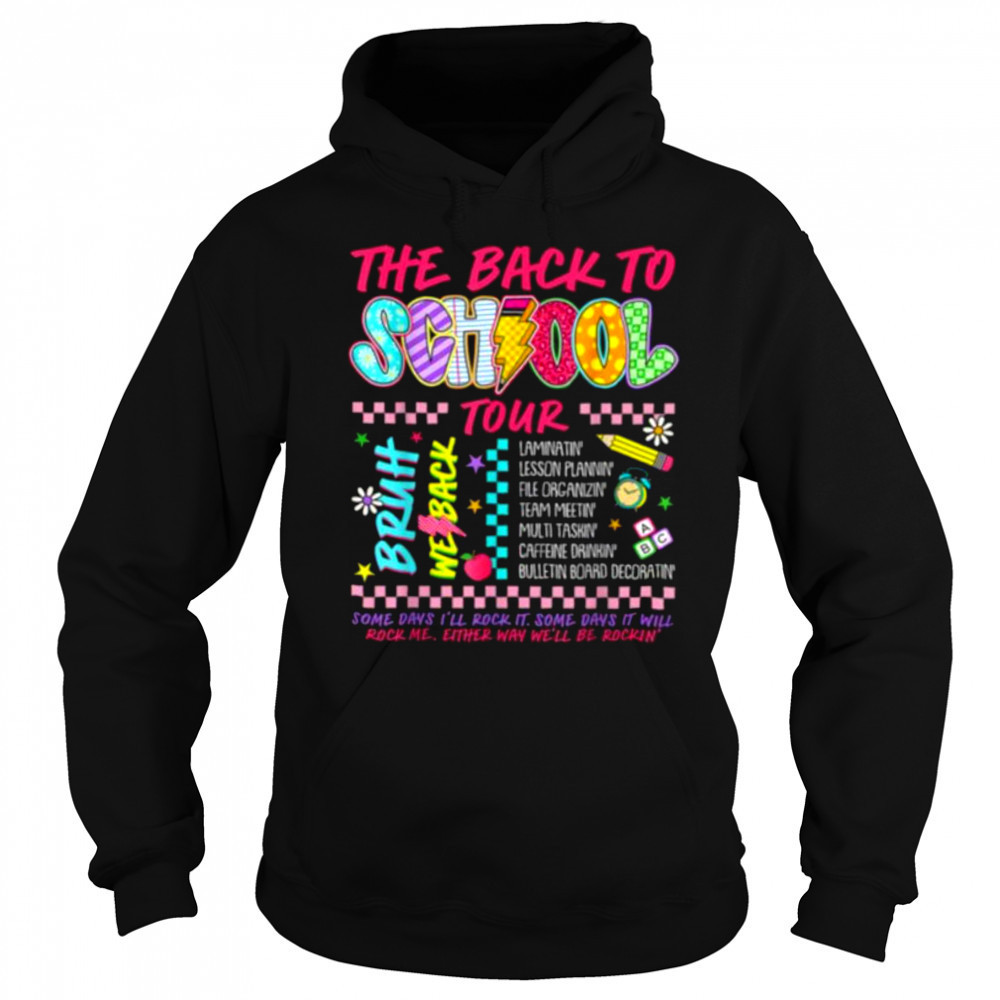 Retro Lightning Bolt ABCD Back To School Tour Teacher Funny Shirt Hoodie