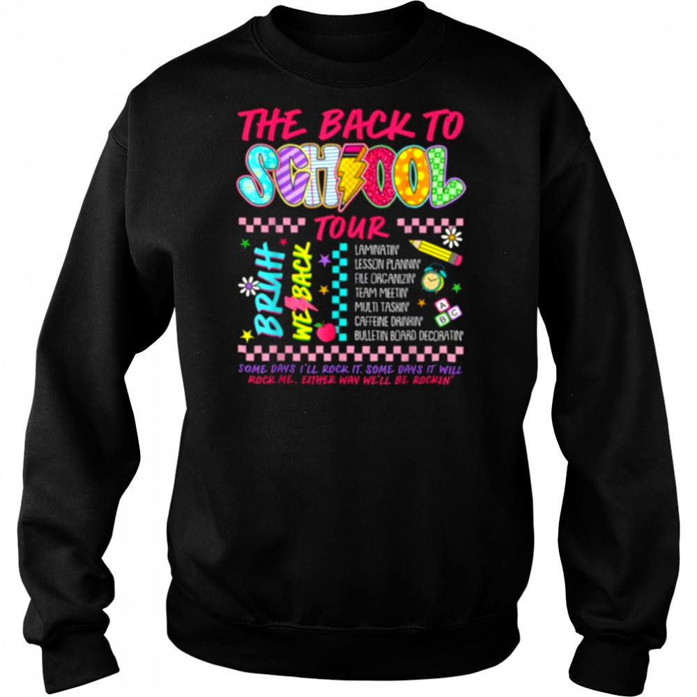 Retro Lightning Bolt ABCD Back To School Tour Teacher Funny Shirt Sweatshirt
