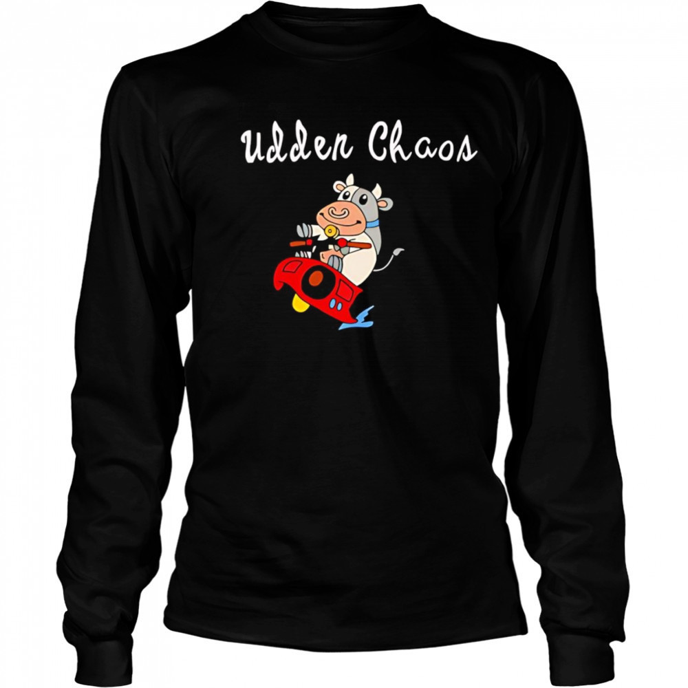 Simply udder chaos cow shirt Long Sleeved