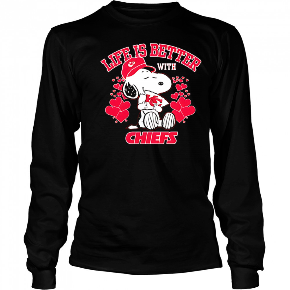 Snoopy Life is Better with Chiefs shirt Long Sleeved