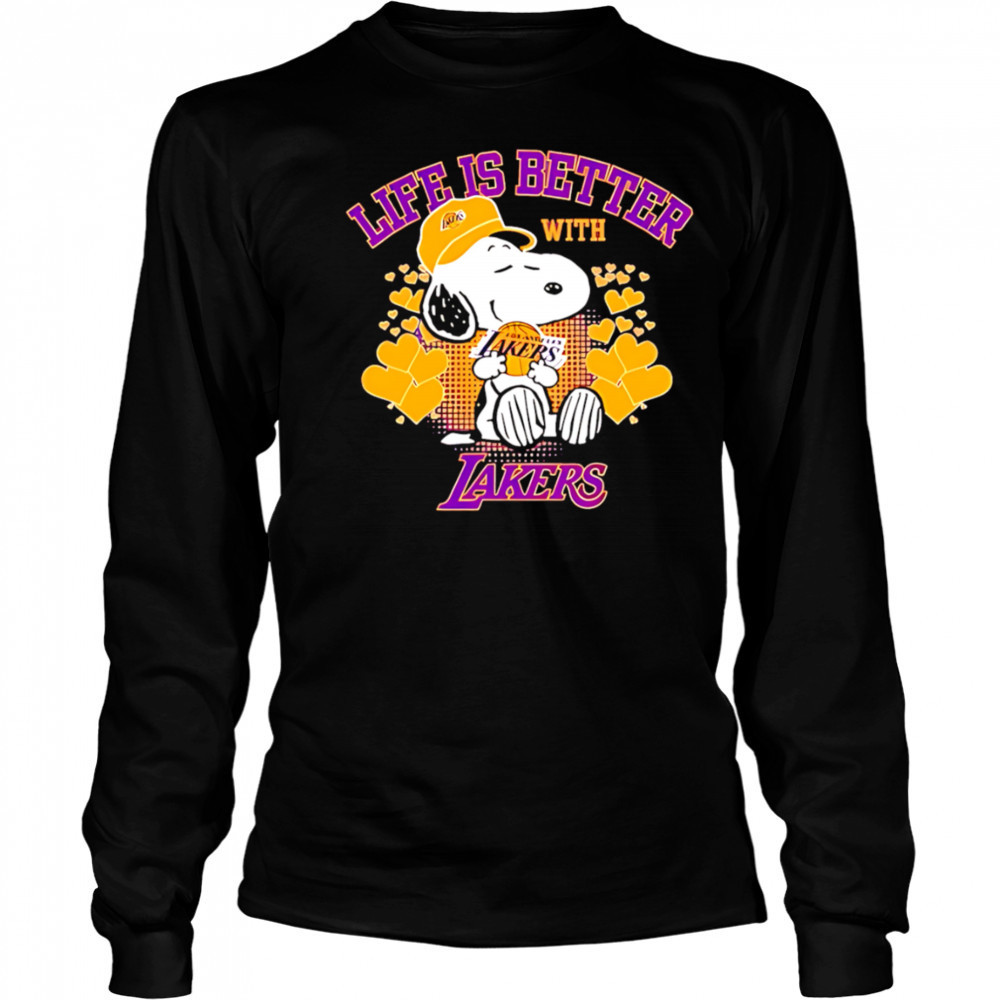Snoopy Life is Better with Lakers shirt Long Sleeved