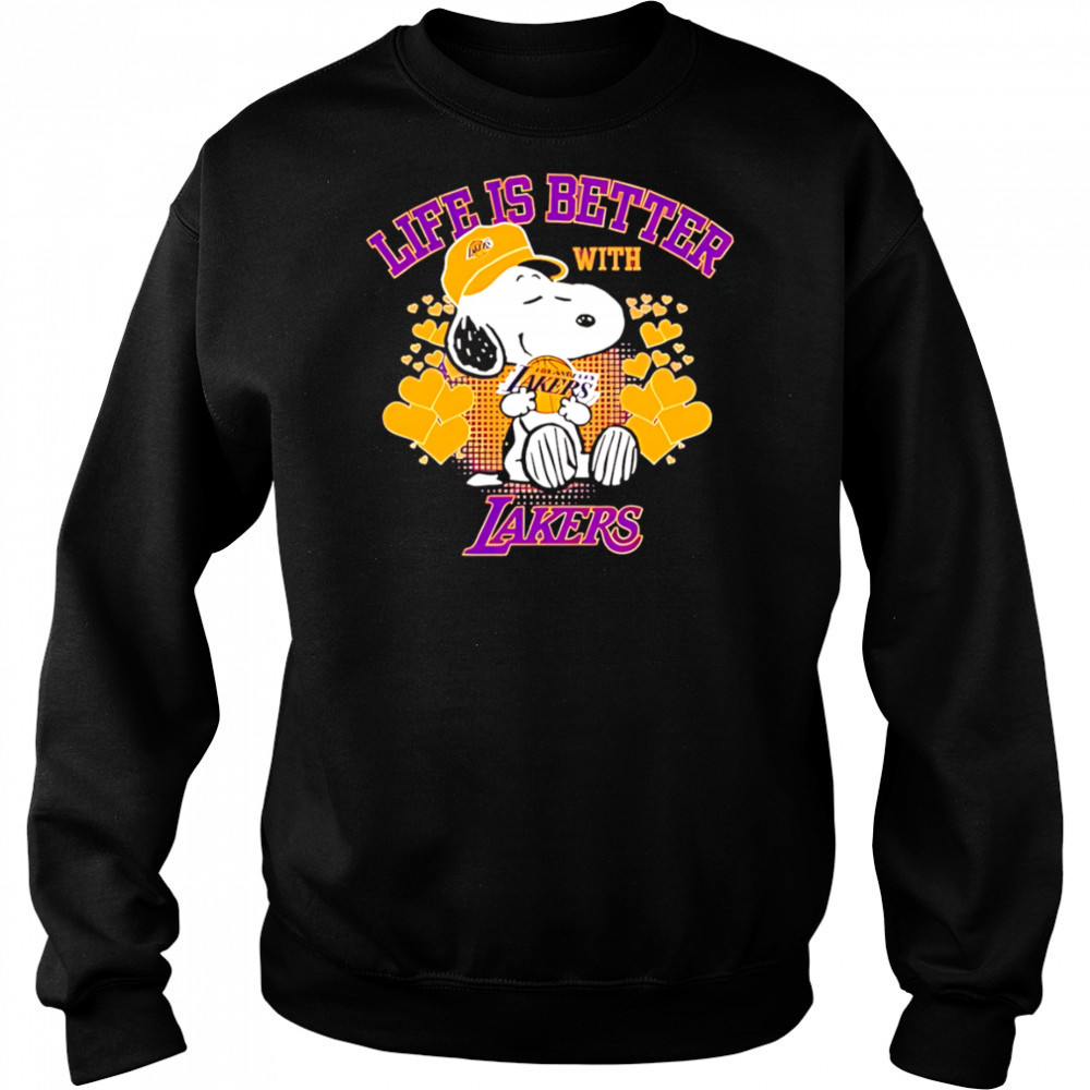Snoopy Life is Better with Lakers shirt Sweatshirt