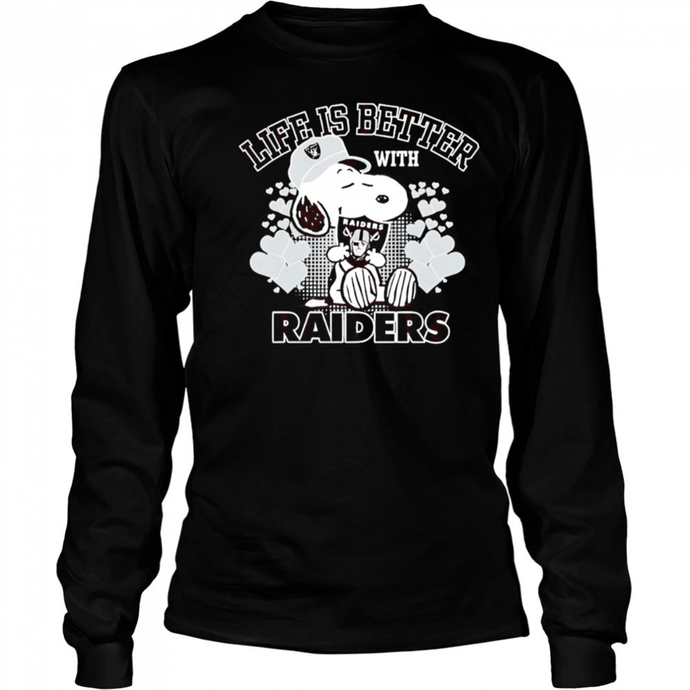 Snoopy Life is Better with Raiders shirt Long Sleeved
