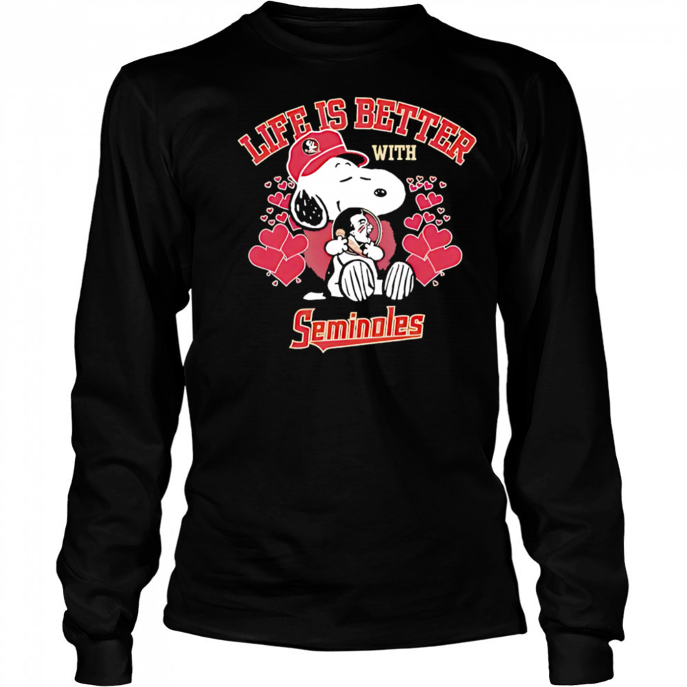 Snoopy Life is Better with Seminoles shirt Long Sleeved
