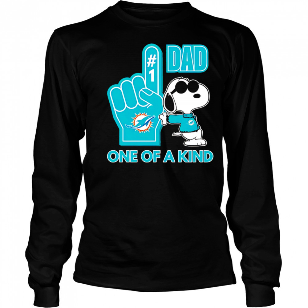 Snoopy Miami Dolphins #1 DAD One of A Kind shirt Long Sleeved