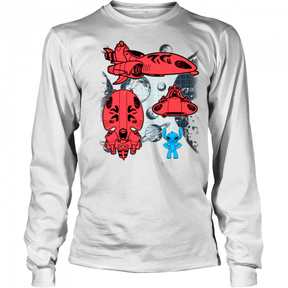Stitch Experiment 626 Spaceship Blueprint Shirt Long Sleeved