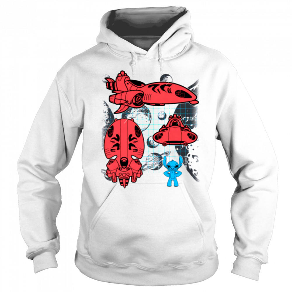 Stitch Experiment 626 Spaceship Blueprint Shirt Hoodie