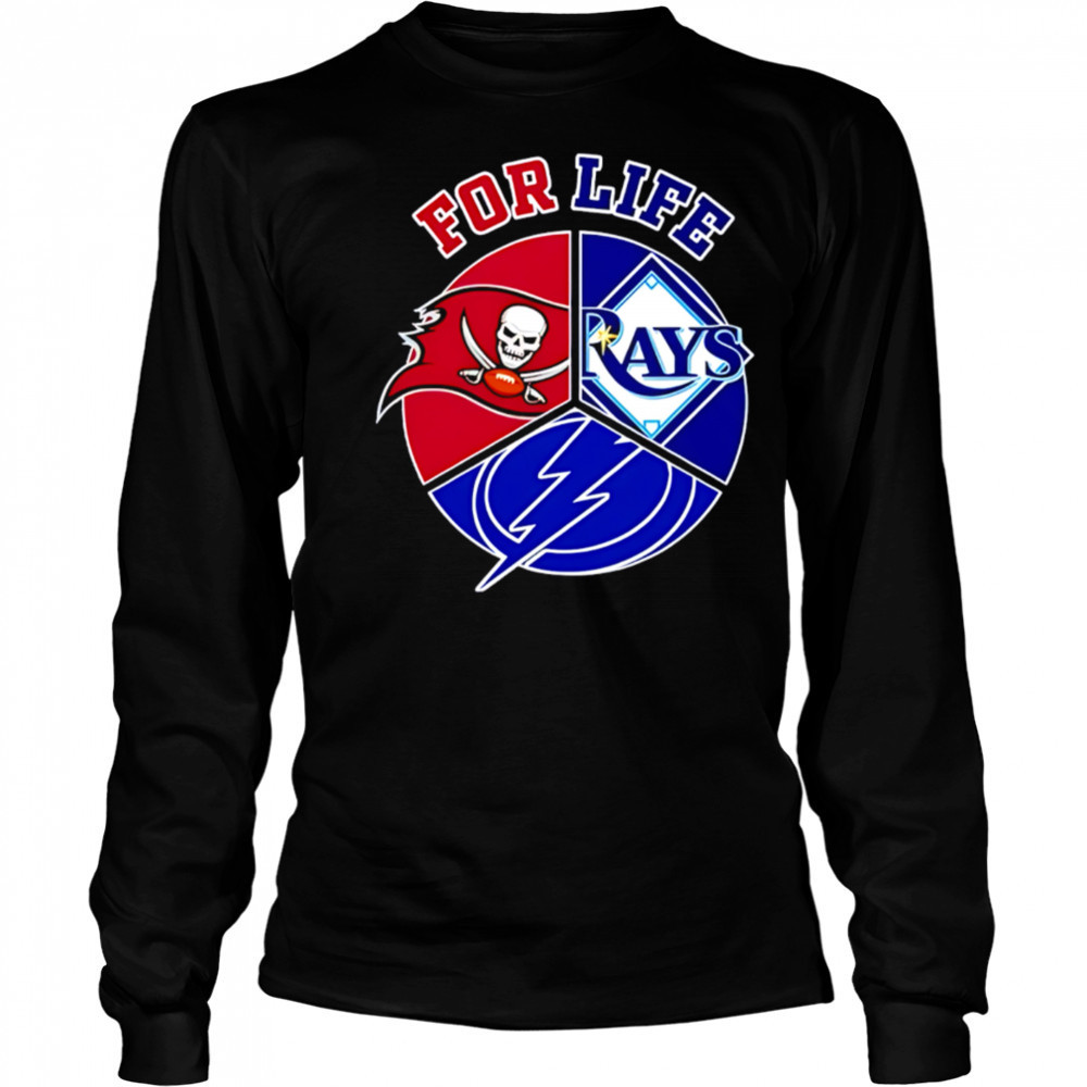Tampa bay rays buccaneers and lightning for life shirt Long Sleeved