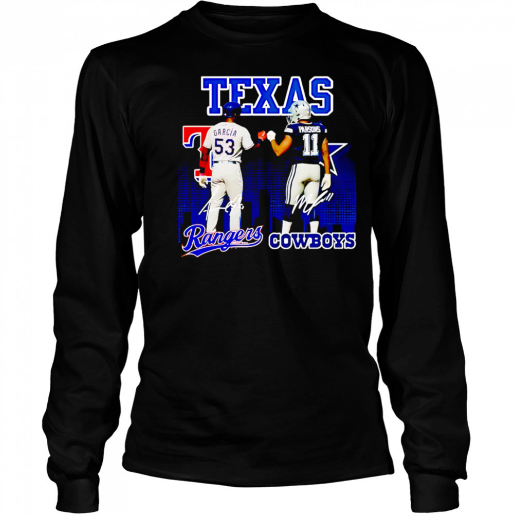 Texas rangers and Dallas Cowboys star power shirt Long Sleeved