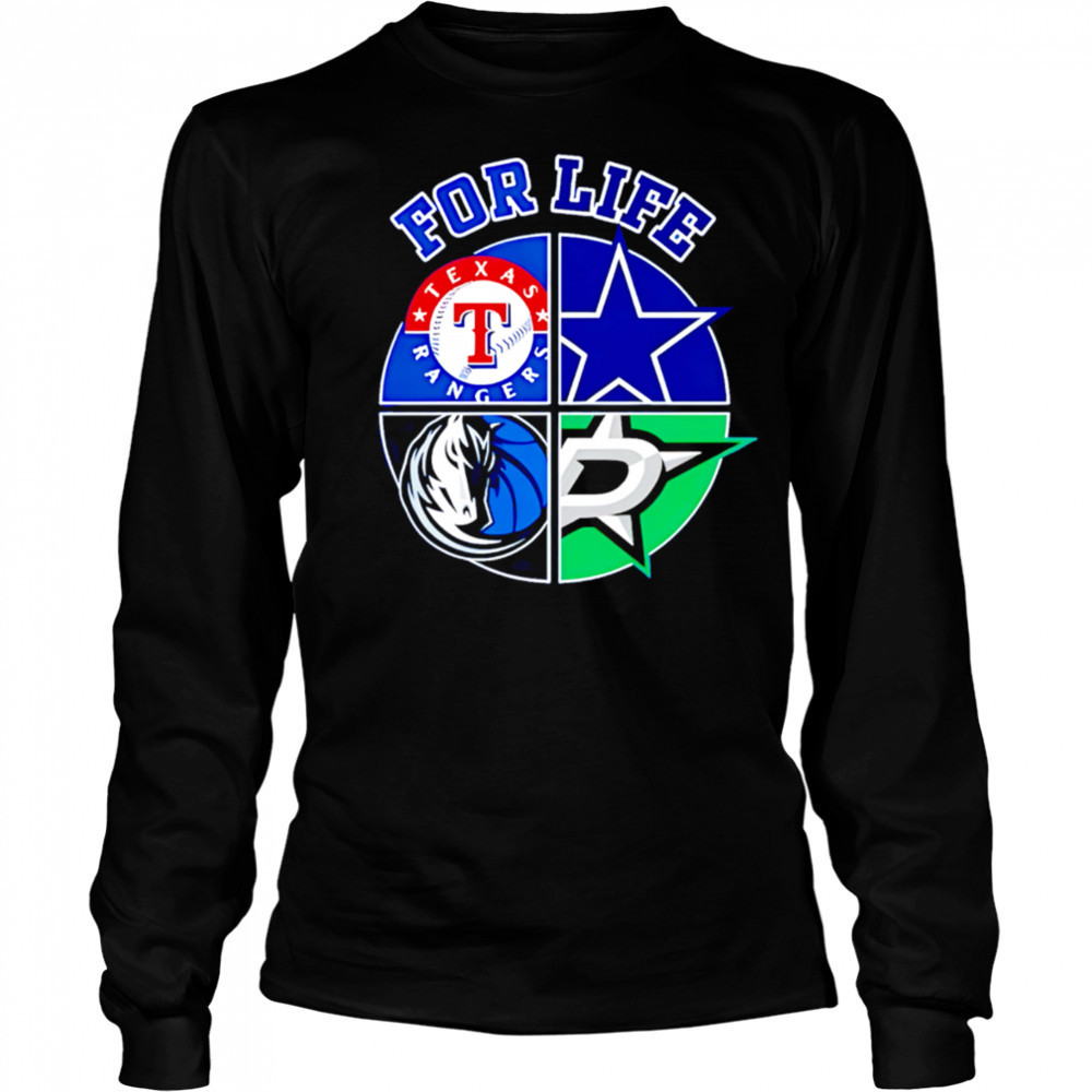 Texas rangers Cowboys stars and mavericks for life shirt Long Sleeved