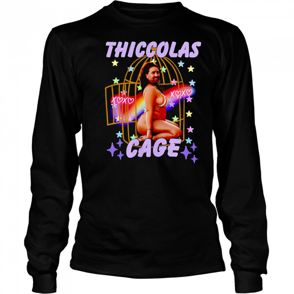 Thiccolas Cage Funny Meme shirt Long Sleeved