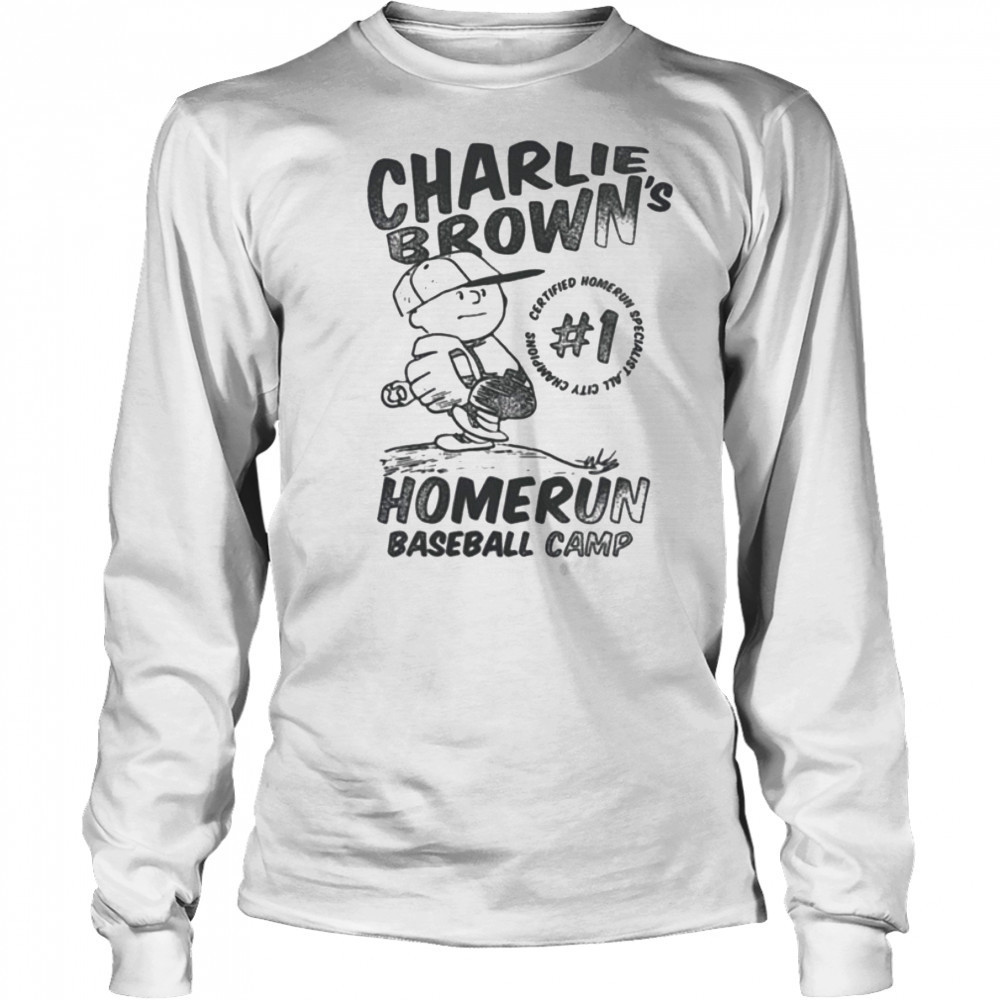 Womens Charlie Brown Homerun Baseball Camp Shirt Long Sleeved