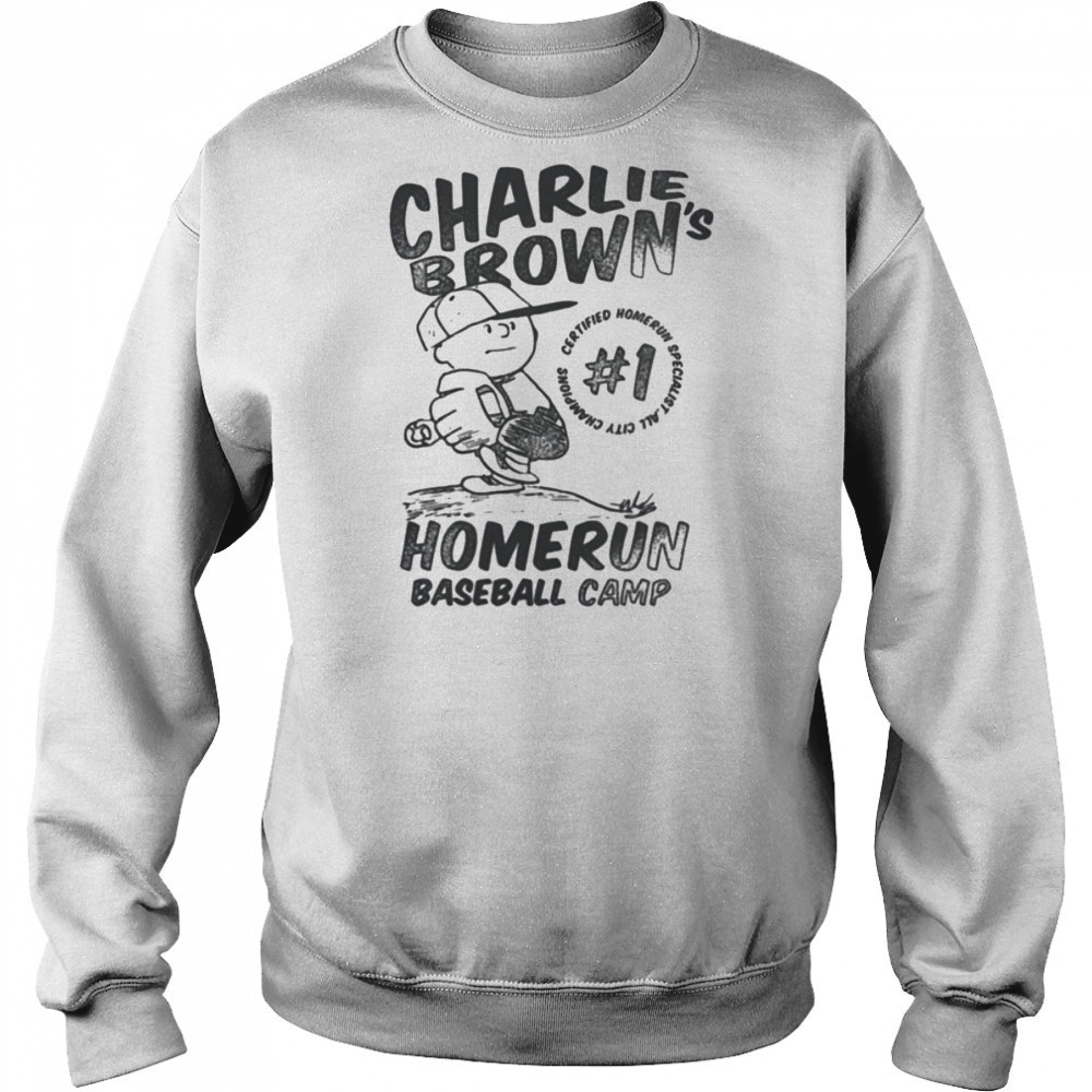 Womens Charlie Brown Homerun Baseball Camp Shirt Sweatshirt