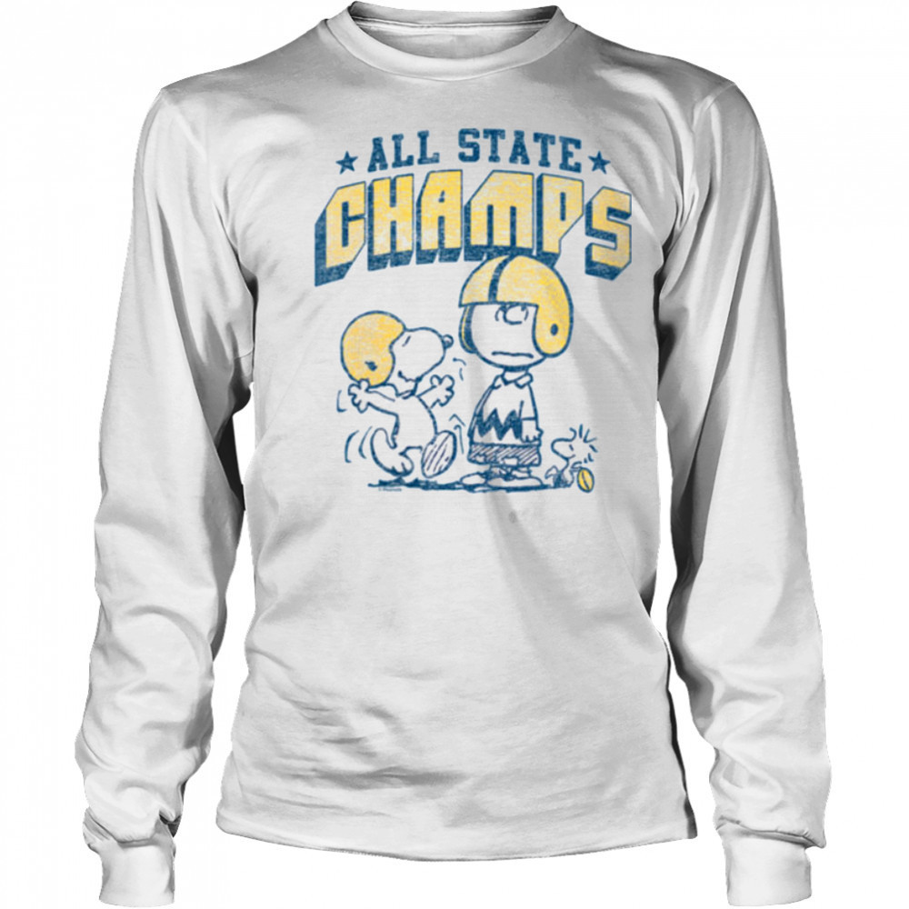 Womens Charlie Brown & Snoopy Football State Champs Shirt Long Sleeved