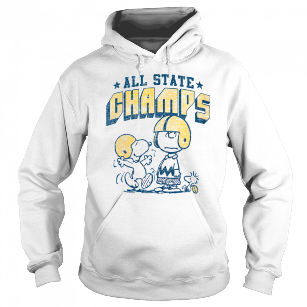 Womens Charlie Brown & Snoopy Football State Champs Shirt Hoodie