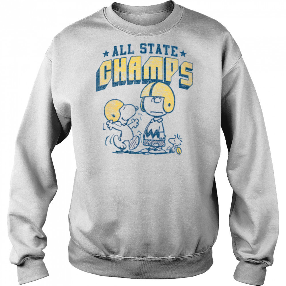 Womens Charlie Brown & Snoopy Football State Champs Shirt Sweatshirt